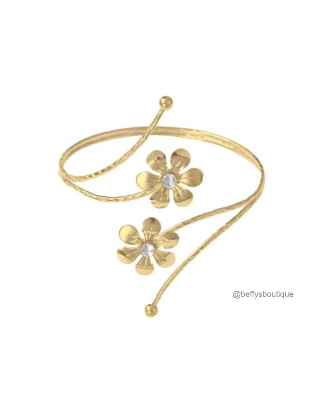 Gold Plated Daisy Butterfly Arm Cuff Adjustable Bracelet for Women